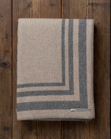 Alicia Adams Alpaca Mazing bedding blanket, queen alpaca bed blanket, alpaca throw blanket, alpaca vs cashmere, light taupe and dark grey alpaca blanket