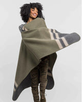 Alicia Adams Alpaca Olsen Cape, alpaca poncho cape for women, alpaca poncho womens, alpaca wrap, hudson, charcoal and light taupe alpaca cape