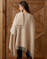 Alicia Adams Alpaca Reversible Blanket Cape, alpaca poncho cape for women, alpaca poncho, alpaca poncho womens, ivory and beige alpaca cape