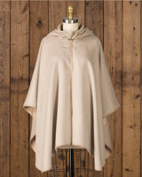 alicia adams alpaca mao suri cape, alpaca poncho cape for women, alpaca poncho, hooded alpaca poncho, alpaca vs cashmere, beige and light taupe baby alpaca cape