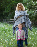 Alica Adams Alpaca Graydon Blanket Cape, alpaca poncho cape for women, alpaca poncho womens, alpaca wrap, chambray and denim blue alpaca cape