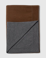 Alicia Adams Alpaca Tokyo Blanket, luxury alpaca bed blanket, king alpaca bed blanket, queen alpaca bed blanket, cognac and dark grey taupe alpaca bed blanket