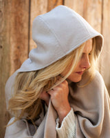 alicia adams alpaca mao suri cape, alpaca poncho cape for women, alpaca poncho, hooded alpaca poncho, alpaca vs cashmere, beige and light taupe baby alpaca cape