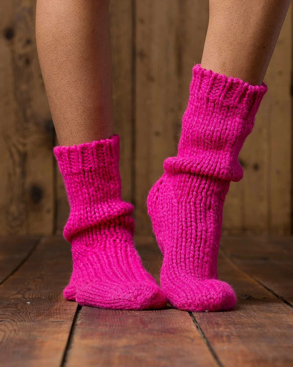 Alicia Adams Alpaca Lounge Sock, alpaca socks, womens alpaca socks, alpaca socks men, alpaca wool socks, shocking pink alpaca socks
