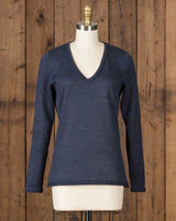 Alicia adams alpaca v neck sweater, womens v neck alpaca sweater, alpaca sweater for women, womens alpaca pullover, navy melange alpaca v neck sweater