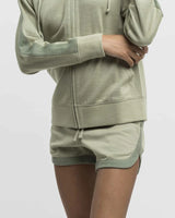 Alicia Adams Alpaca Lounge Shorts, alpaca clothing, alpaca lounge shorts , alpaca sweater shorts, alpaca clothing women's, light sage and sage alpaca lounge shorts