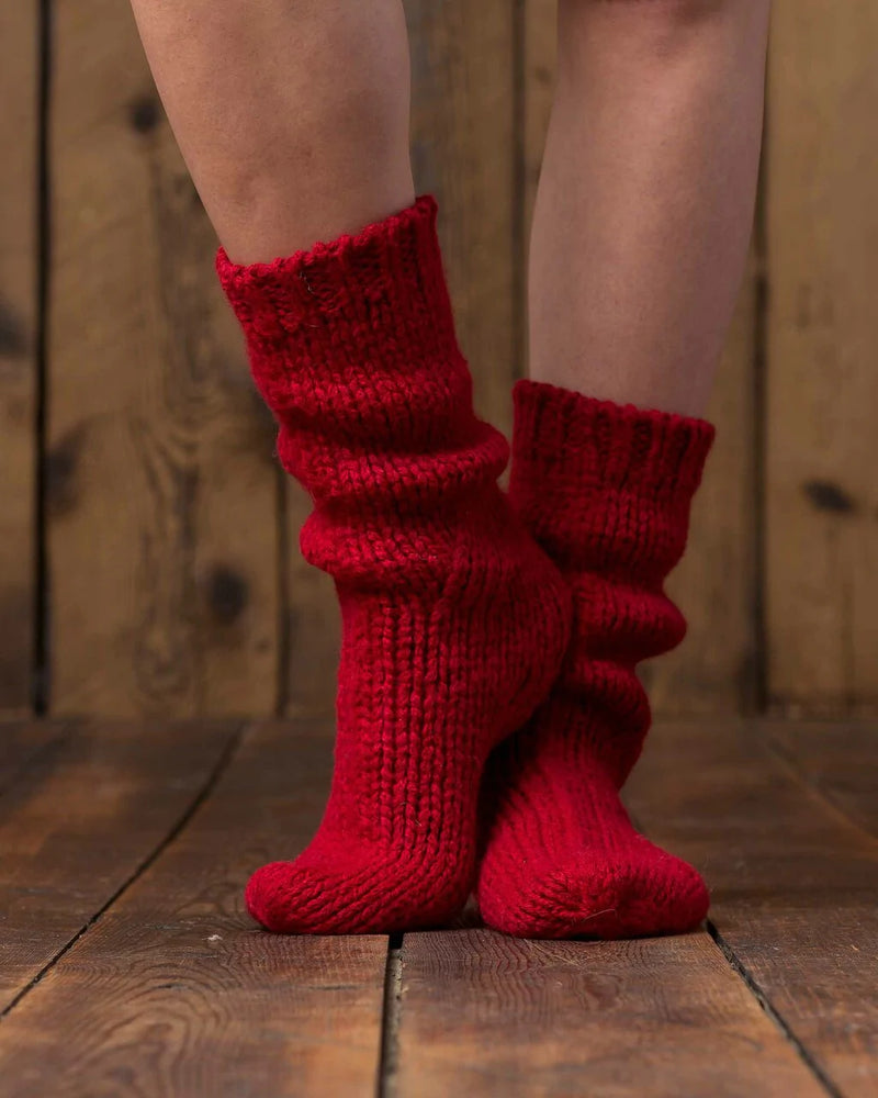 Alicia Adams Alpaca Lounge Sock, alpaca socks, womens alpaca socks, alpaca socks men, alpaca wool socks, scarlet alpaca socks