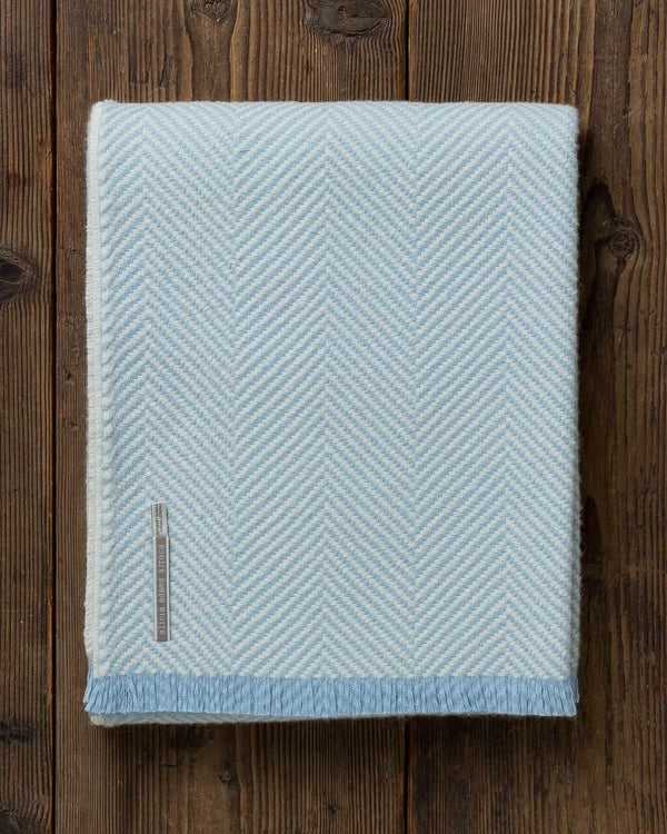 alicia adams alpaca millbrook throw, alpaca blanket, alpaca throws and blankets, 100 alpaca blanket, herringbone alpaca throw, ice blue alpaca throw