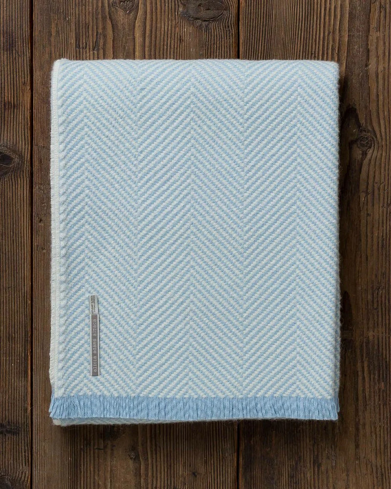 alicia adams alpaca millbrook throw, alpaca blanket, alpaca throws and blankets, 100 alpaca blanket, herringbone alpaca throw, ice blue alpaca throw