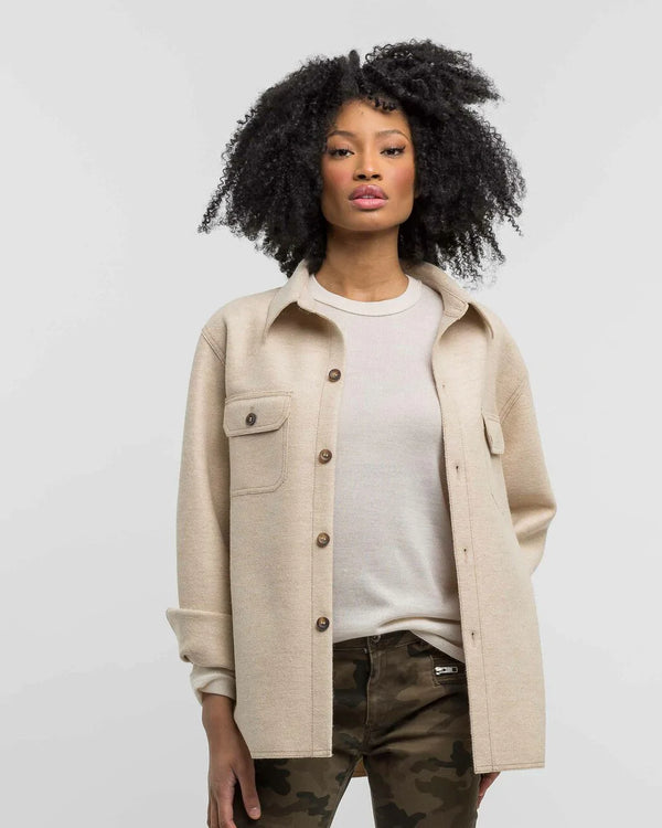 alicia adams alpaca osborne jacket, womens alpaca shirt jacket, alpaca outerwear for women, alpaca jacket, ecru womens alpaca shirt jacket