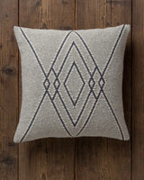alicia adams alpaca square mystic pillow, alpaca pillow, alpaca throw pillow, alpaca decorative pillow, alpaca vs cashmere, ivory and blue alpaca throw pillow