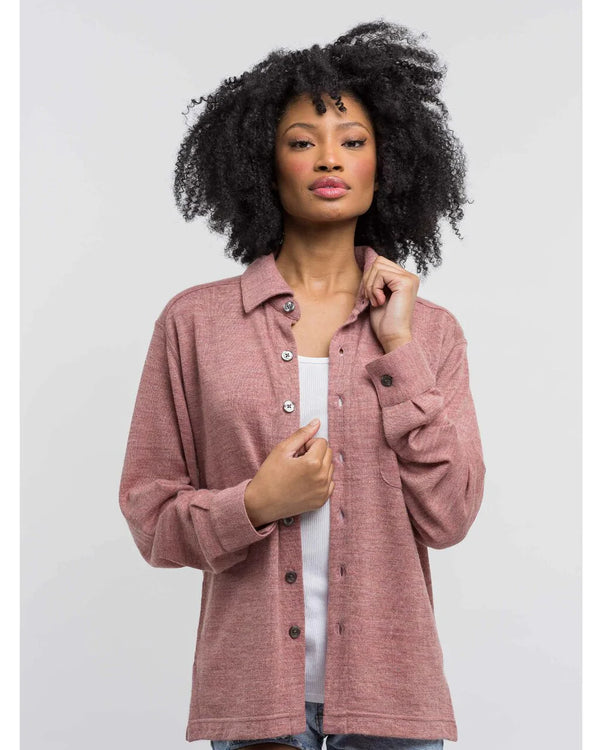 Alicia Adams Alpaca Knit Shirt for Women, 100 baby alpaca womens shirt, alpaca top, alpaca blouse, alpaca shirt, pink grapefruit alpaca button down shirt