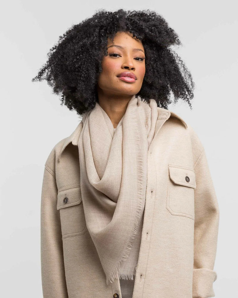 Alicia Adams Alpaca Ojai Scarf, 100 baby alpaca scarf, baby alpaca scarf, alpaca scarf peru, alpaca scarf, alpaca vs cashmere, light beige alpaca scarf