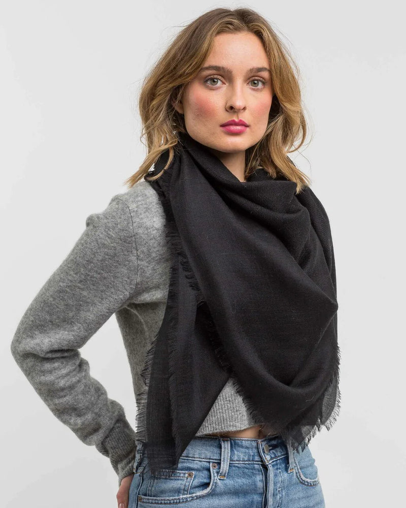 Alicia Adams Alpaca Ojai Scarf, 100 baby alpaca scarf, baby alpaca scarf, alpaca scarf peru, alpaca scarf, alpaca vs cashmere, black alpaca scarf