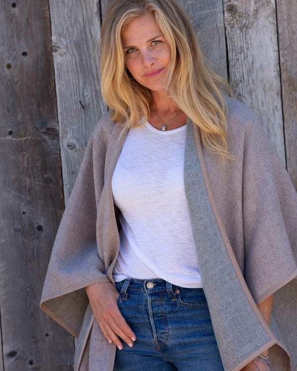Alicia Adams Alpaca Vienna Cape, alpaca poncho cape for women, alpaca poncho, alpaca poncho womens, alpaca vs cashmere, light grey and taupe womens cape