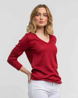 Alicia adams alpaca v neck sweater, womens v neck alpaca sweater, alpaca sweater for women, womens alpaca pullover, scarlet red alpaca v neck sweater