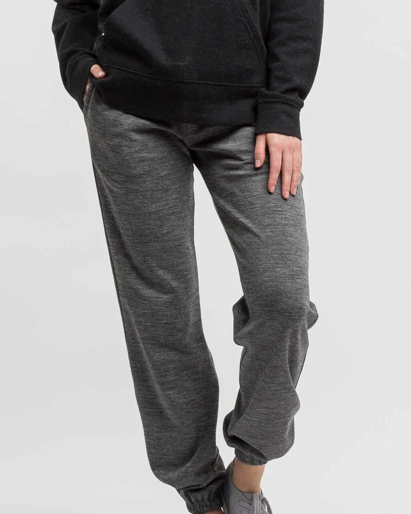 Alicia Adams Alpaca Jogger, alpaca clothing, alpaca lounge pants , alpaca sweater pants, alpaca clothing women's, dark grey and black alpaca jogger