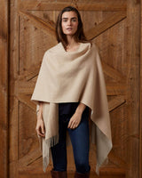Alicia Adams Alpaca Reversible Blanket Cape, alpaca poncho cape for women, alpaca poncho, alpaca poncho womens, ivory and beige alpaca cape