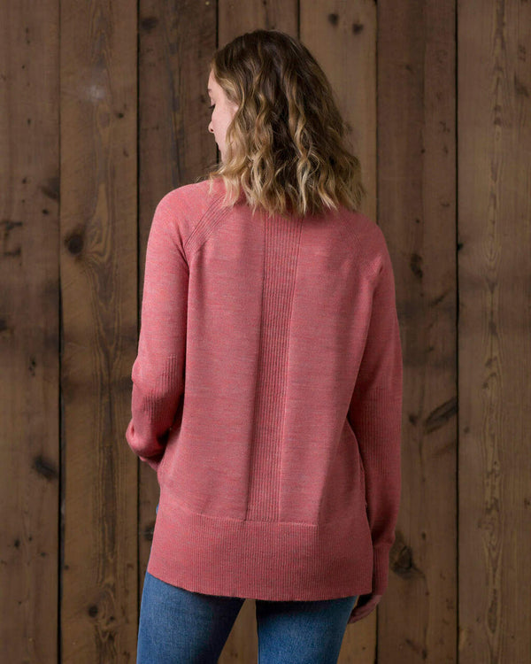 alicia adams alpaca brooke sweater, womens alpaca sweater, 100 alpaca sweater for women, lightweight alpaca sweater, cayenne pink womens alpaca sweater