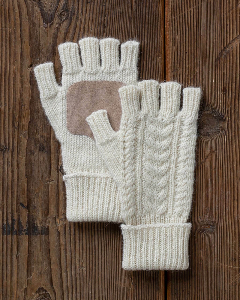 Alicia Adams Alpaca Dixie Driving Gloves, baby alpaca gloves, alpaca fingerless gloves, 100 baby alpaca gloves, ivory cream white alpaca gloves