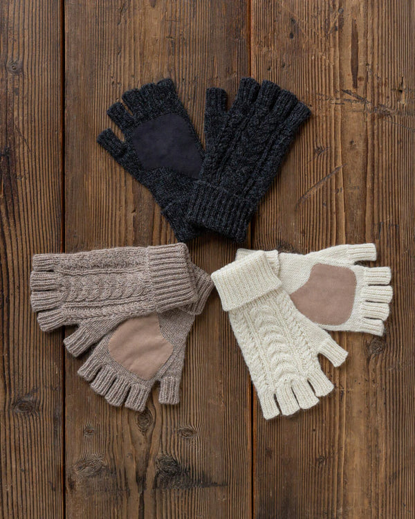 Alicia Adams Alpaca Dixie Driving Gloves, baby alpaca gloves, alpaca fingerless gloves, 100 baby alpaca gloves, neutral color alpaca gloves