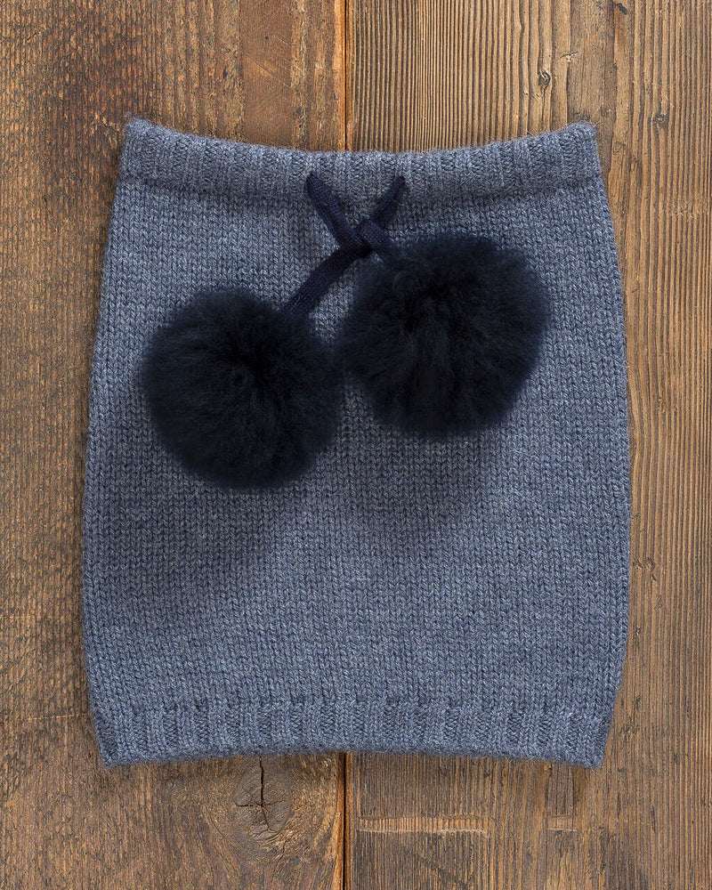 Alicia Adams Alpaca Alpina Snood, alpaca scarf, alpaca accessories, alpaca gifts, baby alpaca scarf, alpaca vs cashmere, denim blue and navy alpina snood