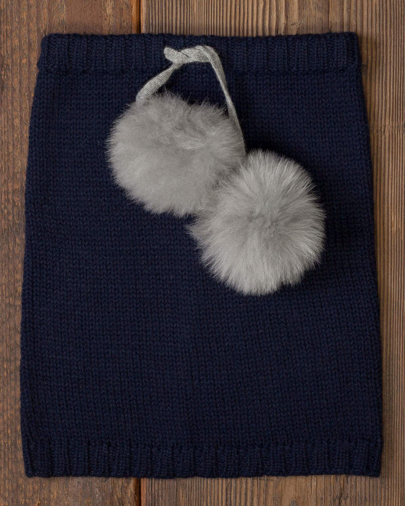 Alicia Adams Alpaca Alpina Snood, alpaca scarf, alpaca accessories, alpaca gifts, baby alpaca scarf, alpaca vs cashmere, navy and light grey alpina snood