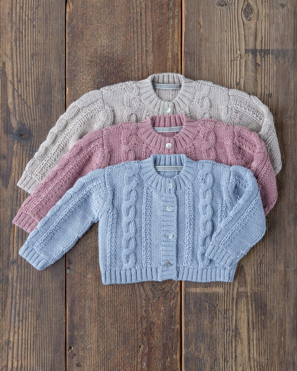 Alicia Adams Alpaca Favorite Cardigan, alpaca sweater for children, kids alpaca cardigan, cable knit childrens sweater, neutral alpaca cardigan