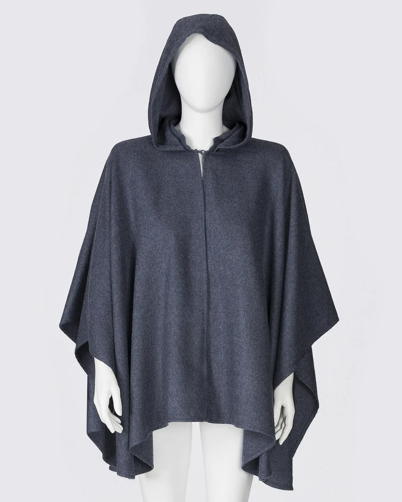 Alicia Adams Alpaca Mao Cape, alpaca poncho cape for women, alpaca poncho, alpaca clothing, alpaca cape, alpaca vs cashmere, denim blue alpaca cape