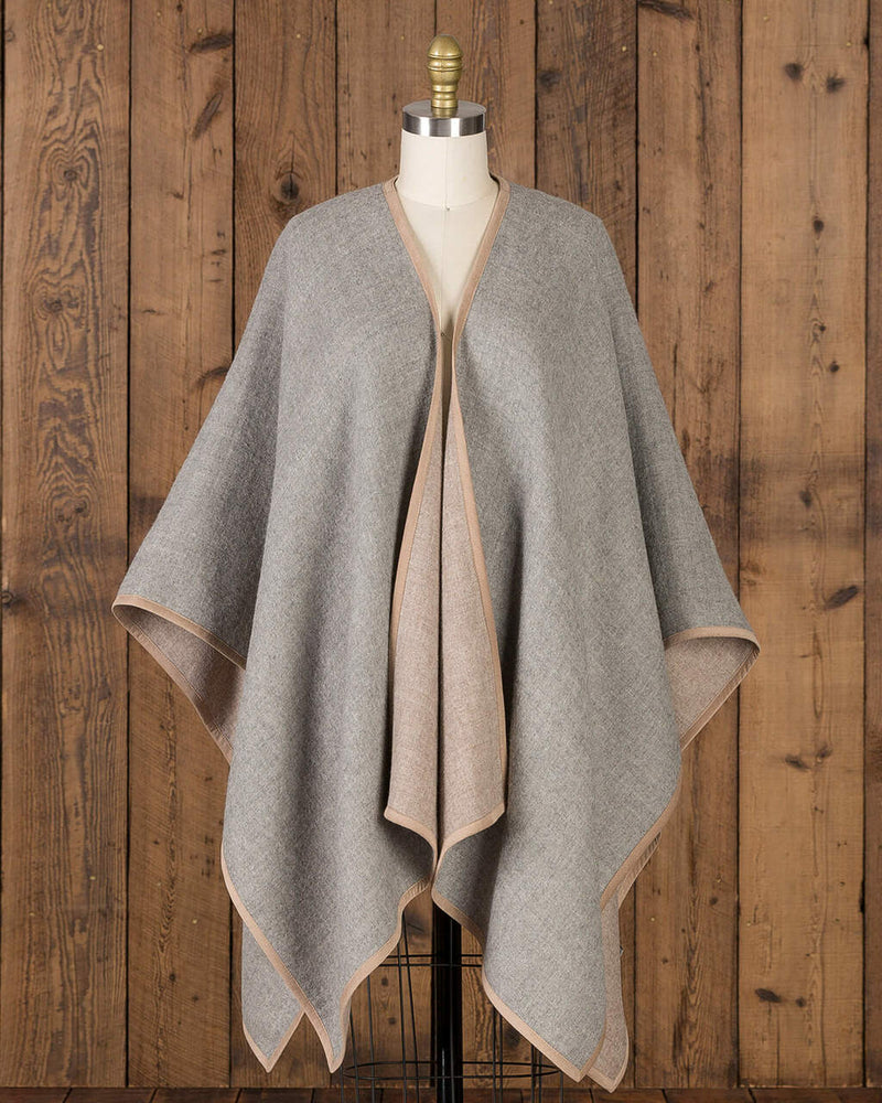 Alicia Adams Alpaca Vienna Cape, alpaca poncho cape for women, alpaca poncho, alpaca poncho womens, alpaca vs cashmere, light grey and taupe womens cape