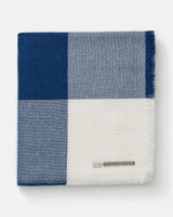 alicia adams alpaca mykonos throw, baby alpaca throw blanket,  fair trade alpaca throw,  alpaca vs cashmere, white and admirals blue baby alpaca throw blanket