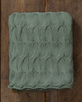 Alicia Adams Alpaca Everglades Throw, cable knit alpaca throw blanket, alpaca throw, fair trade alpaca bedding, sage green alpaca throw