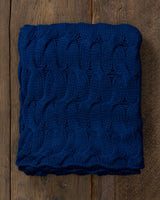 Alicia Adams Alpaca Everglades Throw, cable knit alpaca throw blanket, alpaca throw, fair trade alpaca bedding, admirals blue alpaca throw