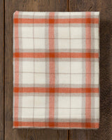 alicia adams alpaca aberdeen throw, plaid alpaca throw blanket, alpaca throw, fair trade alpaca bedding, ivory and orange plaid alpaca throw
