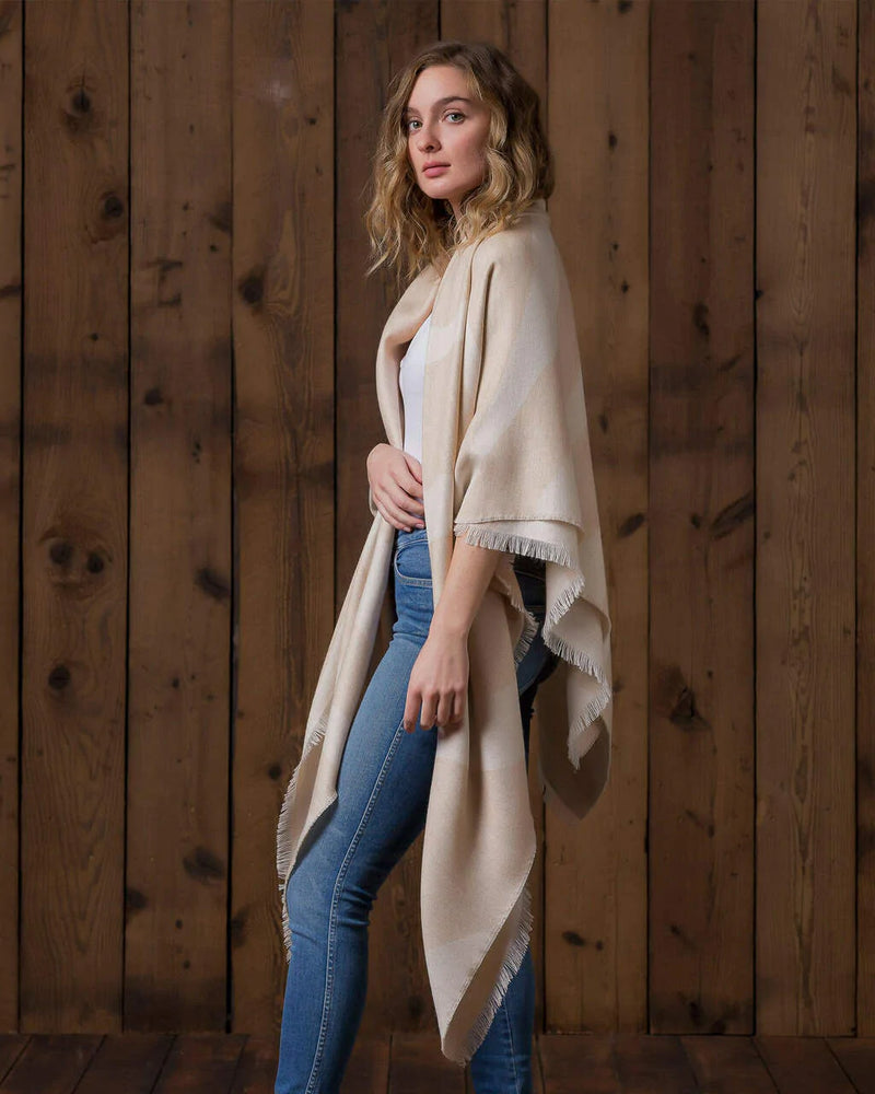 Alicia Adams Alpaca Zigby Wrap,  100 baby alpaca wrap, lightweight alpaca wrap, baby alpaca wrap, alpaca vs cashmere, beige and ivory alpaca wrap
