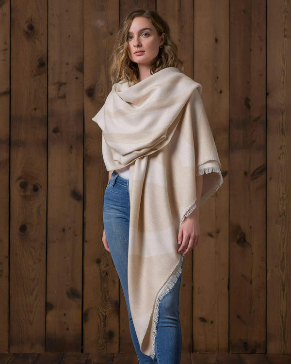 Alicia Adams Alpaca Zigby Wrap,  100 baby alpaca wrap, lightweight alpaca wrap, baby alpaca wrap, alpaca vs cashmere, beige and ivory alpaca wrap