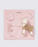 Alicia Adams Alpaca Cria Baby Set, alpaca gifts, alpaca baby clothes, alpaca hat, baby alpaca sweater, alpaca clothing, light pink alpaca baby clothing set