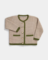 Alicia Adams Alpaca Salzburg Cardigan, alpaca baby clothes, alpaca sweater, baby alpaca sweater, alpaca clothing, sand and hunter green alpaca sweater