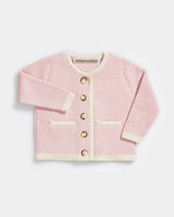 Alicia Adams Alpaca Salzburg Cardigan, alpaca baby clothes, alpaca sweater, baby alpaca sweater, alpaca clothing, light pink and ivory alpaca sweater