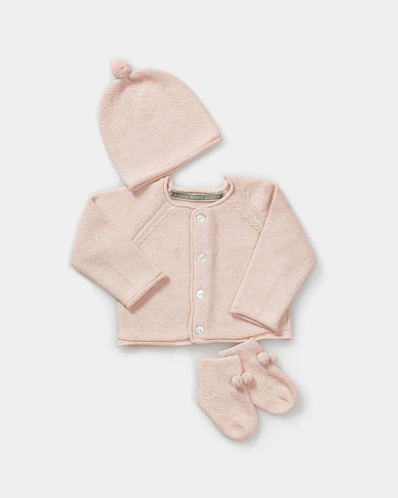 Alicia Adams Alpaca Newborn Set, alpaca gifts, alpaca baby clothes, alpaca hat, baby alpaca sweater, alpaca clothing, pink powder alpaca newborn set