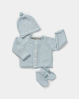 Alicia Adams Alpaca Newborn Set, alpaca gifts, alpaca baby clothes, alpaca hat, baby alpaca sweater, alpaca clothing, light blue alpaca newborn set