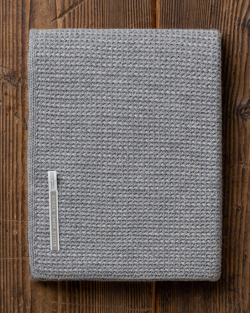 Alicia Adams Alpaca Zuma Baby Blanket, baby shower gift, best baby gift, alpaca vs cashmere, light grey alpaca baby blanket