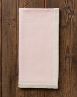 Alicia Adams Alpaca Border Baby Blanket, alpaca baby blanket, baby alpaca throw blanket, alpaca vs cashmere, pink powder and ivory alpaca blanket