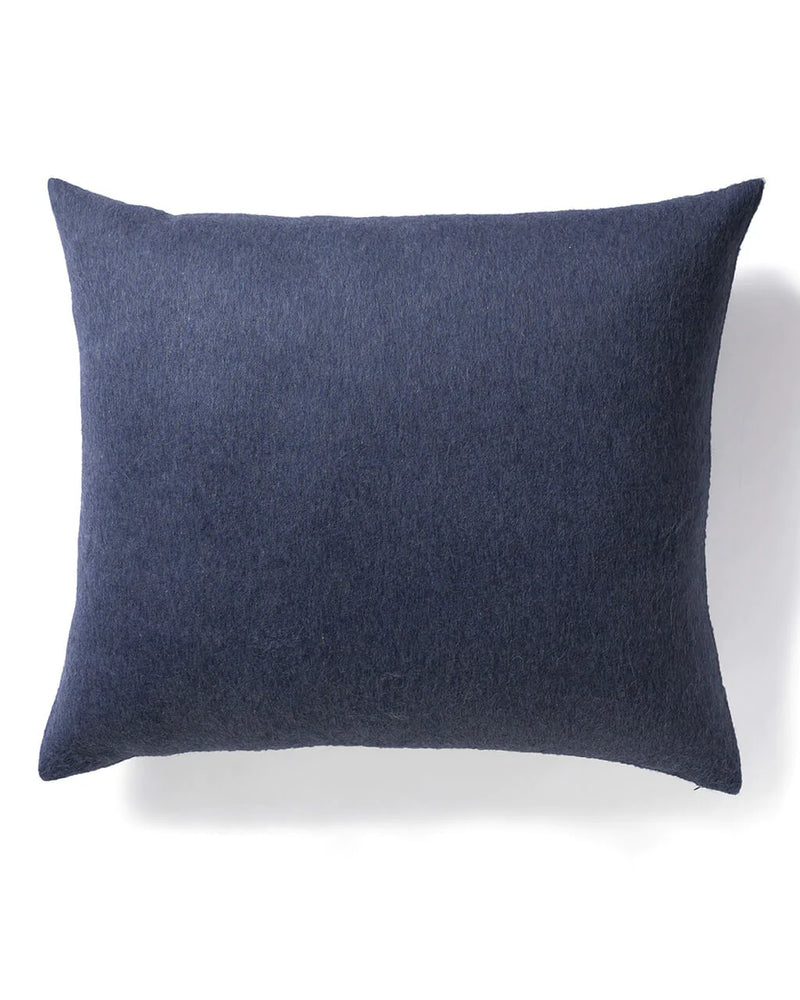 alicia adams alpaca field pillow, alpaca pillow, alpaca throw pillow, alpaca decorative pillow, alpaca vs cashmere, denim blue-light grey and navy alpaca throw pillow