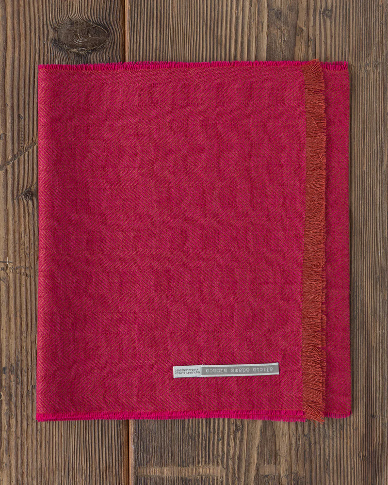alicia adams alpaca whisper scarf, baby alpaca scarf, alpaca scarf for women, alpaca scarf,  alpaca scarf peru, lightweight scarf, fuscia and rust alpaca scarf