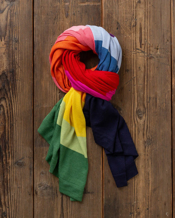 Alicia Adams Alpaca Rainbow Shawl, pride gift, alpaca scarf, alpaca vs cashmere, rainbow alpaca scarf