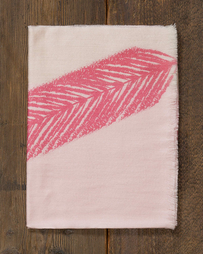 alicia adams alpaca pluma scarf, lightweight alpaca wrap, summer alpaca wrap with feather design, pink womens alpaca scarf