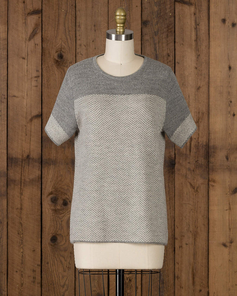 alicia adams alpaca alana top, womens alpaca sweater, lightweight womens alpaca top, alpaca sweater, alpaca vs cashmere, pearl grey womens alpaca top