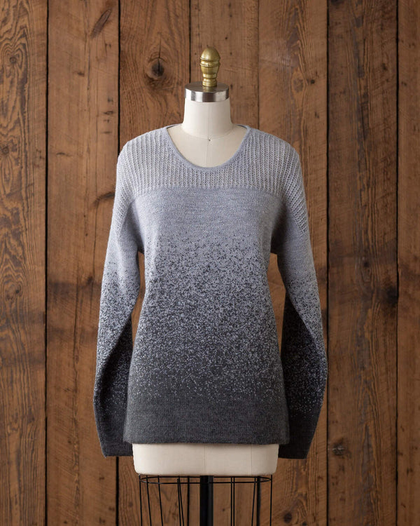 alicia adams alpaca colette sweater, 100 baby alpaca sweater, alpaca sweater, alpaca sweater, alpaca sweater peru, light grey and grey alpaca sweater
