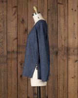 Alicia Adams Alpaca Verbier Side Zip, alpaca sweaters womens, alpaca clothing, baby alpaca sweater, alpaca vs cashmere, denim blue alpaca sweater
